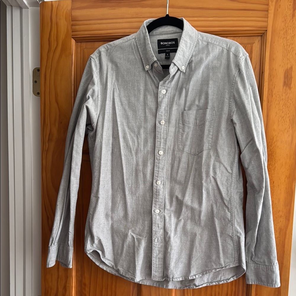 Bonobos Men's Light Gray Casual Button-Down Shirt